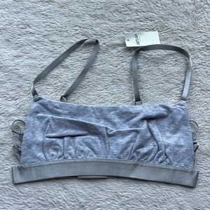 Aerie NWT gray cotton lace up side sports bra